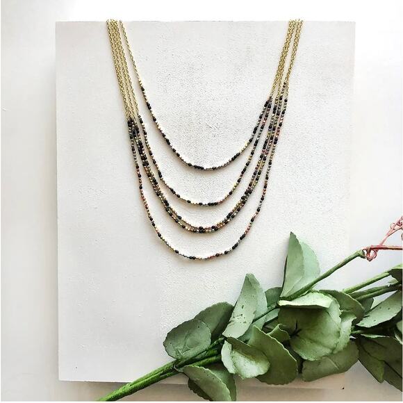 Cascading Metallic Necklace - Picture 1 of 2